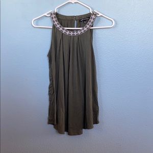 hunter green collared tank top